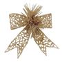 Glitter Bow Hanging Decoration - Gold - 15cm