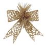 Glitter Bow Hanging Decoration - Gold - 15cm