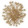 Glitter Flower Pom Pom Hanging Decoration - Gold