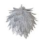 Glitter Floral Hanging Decoration - Silver - 10cm