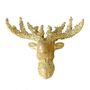 Glitter Reindeer Head Hanging Decoration - Gold