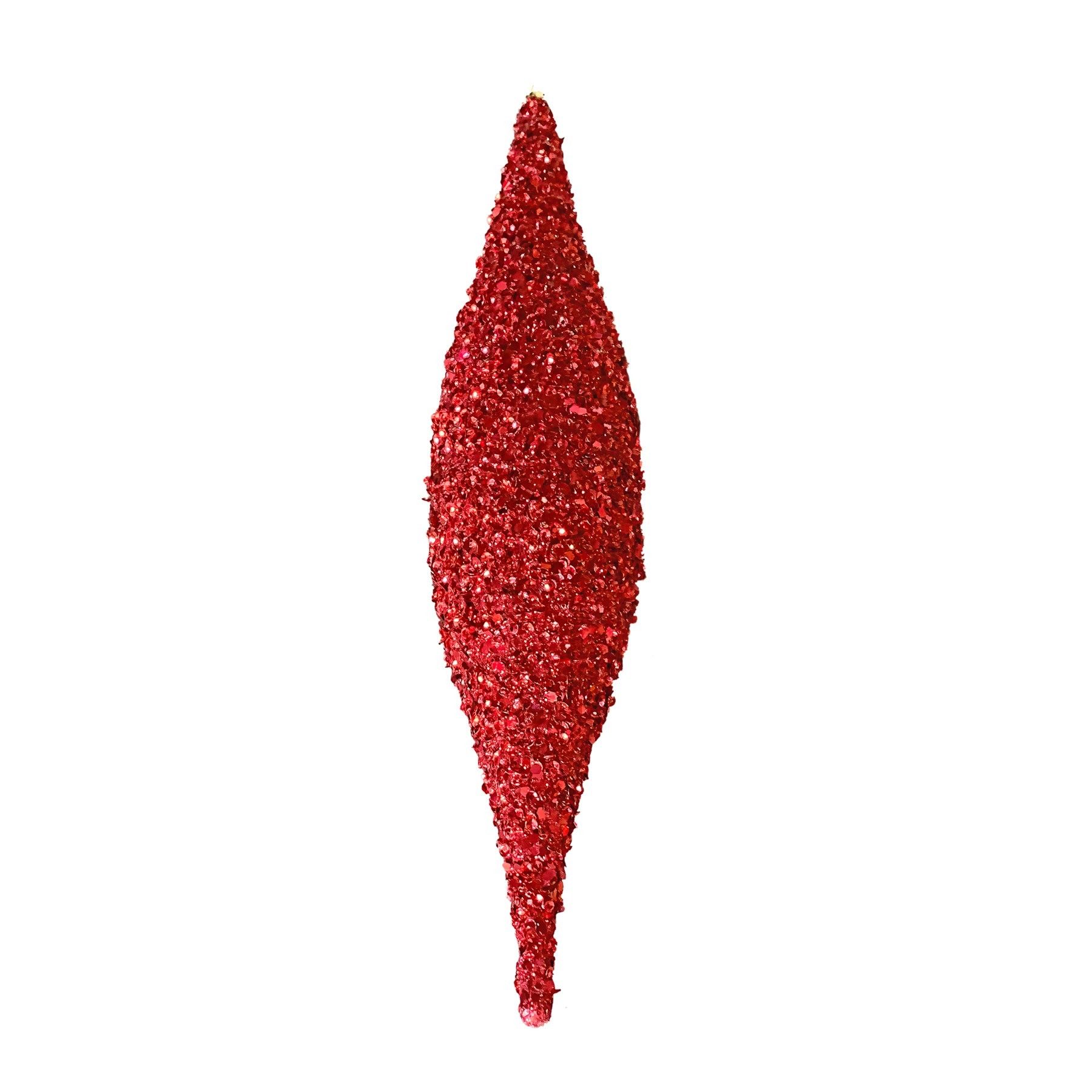 Glitter Drop Hanging Decoration - Red