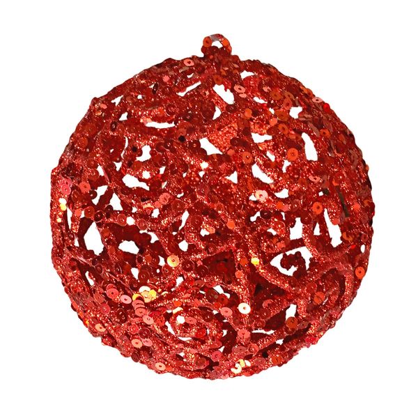 Glitter Lattice Bauble - Red