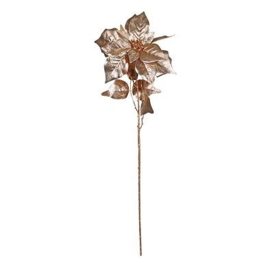 Metallic Poinsettia  Stem - Gold