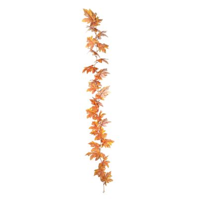 Essential Autumn Large Leaf Maple Garland - Orange - 170cm