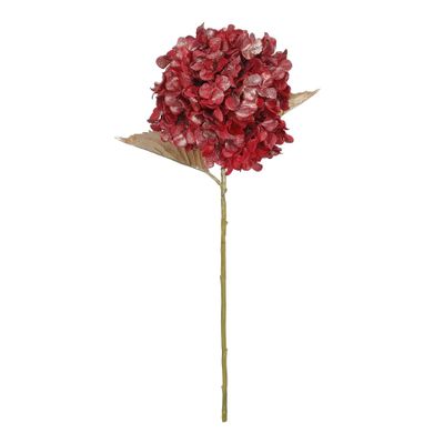 Hydrangea Stem - Red Metallic Sheen - 66cm