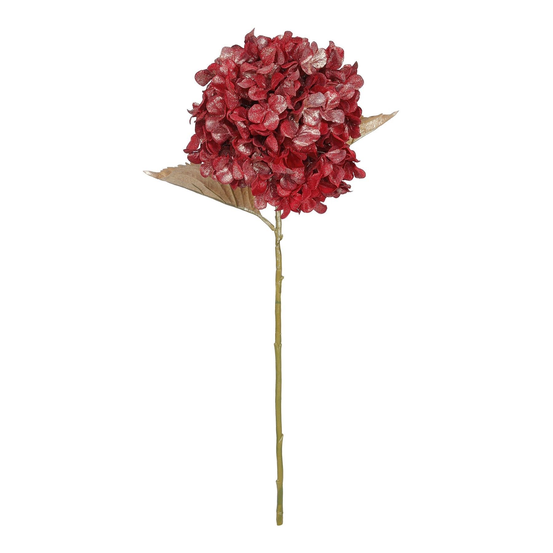 Hydrangea Stem - Red Metallic Sheen - 66cm