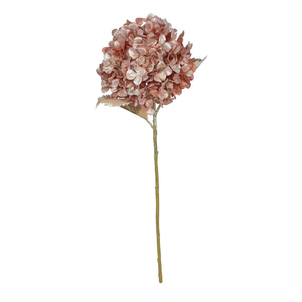 Hydrangea Stem - Rose Gold  Metallic Sheen - 66cm