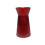 Tall Ribbed Vase with Wide Neck - Red - H26cm