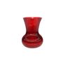 Ribbed Hand Tie vase with Round Base - Red - H19.5