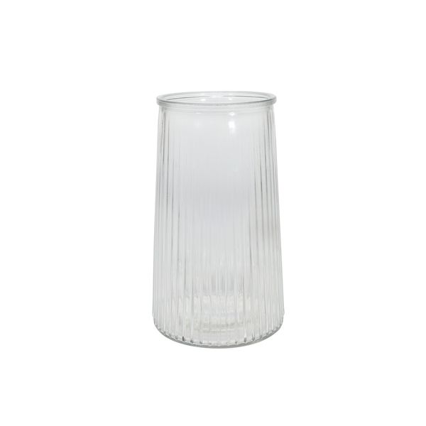 Ribbed Graduated Vase - Clear -H21.5cm