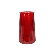 Ribbed Graduated Vase - Red -H21.5cm