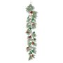 Snowy Mixed Foliage Bauble Garland - Red/Green/White - 180cm