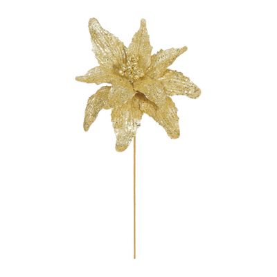 Glitter Poinsettia - Gold - 67cm