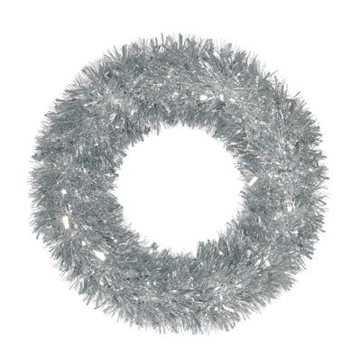 Tinsel Wreath - Silver - 57cm