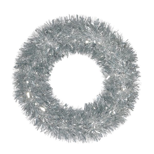 Tinsel Wreath - Silver - 57cm