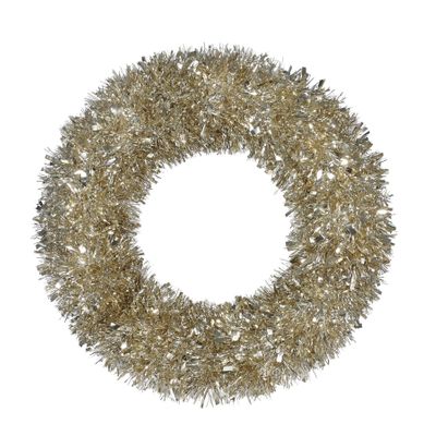 Tinsel Wreath - Champagne - 57cm