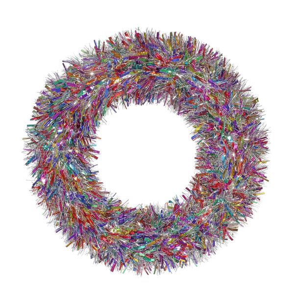 Tinsel Wreath - Multi Coloured - 57cm