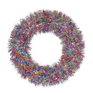 Tinsel Wreath - Multi Coloured - 57cm