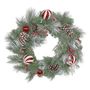 Candy Cane Wreath Red/White Bauble & Canes - 55cm