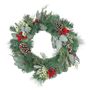 Mixed Foliage Wreath with Cones & Red Berry - 60cm