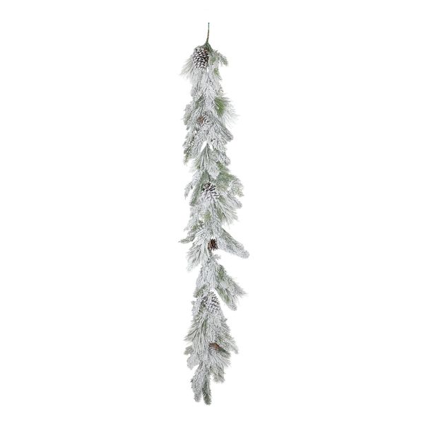 Snowy Mixed Pine & Cone Garland - 180cm