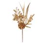 Gold Berry / Assorted Leaves / Pinecone Pick - 26cm