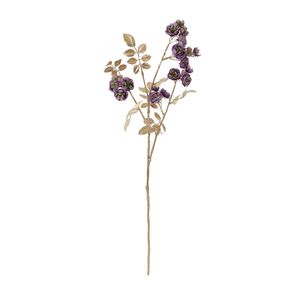 Rose Spray - Purple/Gold - 78cm