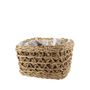 Square Natural Seagrass Baskets with Liner -H15cm x 23cm x 23cm