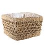 Square Natural Seagrass Baskets with Liner -H20cm x 30cm x 30cm