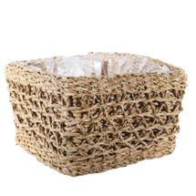 Square Natural Seagrass Baskets with Liner -H20cm x 30cm x 30cm