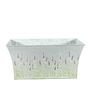 Zinc Rectangle Trough with Lavender Print - Med H15 x L30cm