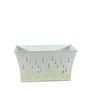 Zinc Rectangle Trough with Lavender Print - Small H13 x L25cm