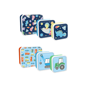 Pack of 3 Boys Printed Food Boxes