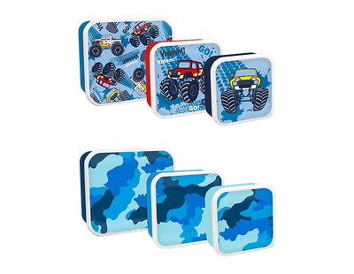 Pack of 3 Boys Printed Food Boxes