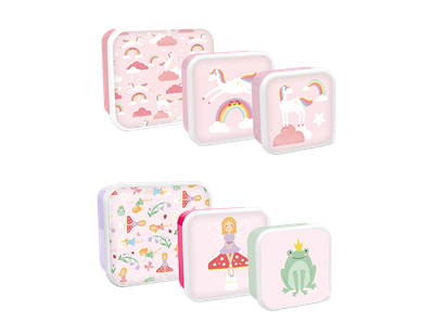 Pack of 3 Girls Printed Food Boxes