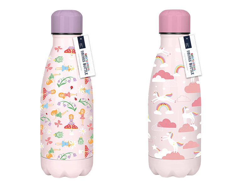 Girls Printed Metal Water Bottle (350ml)