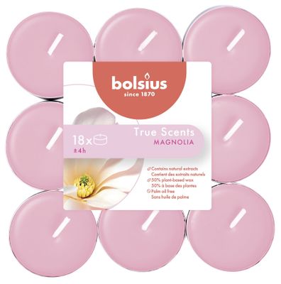 Bolsius True Scent Tealights - 4Hr - Magnolia - 18Pk