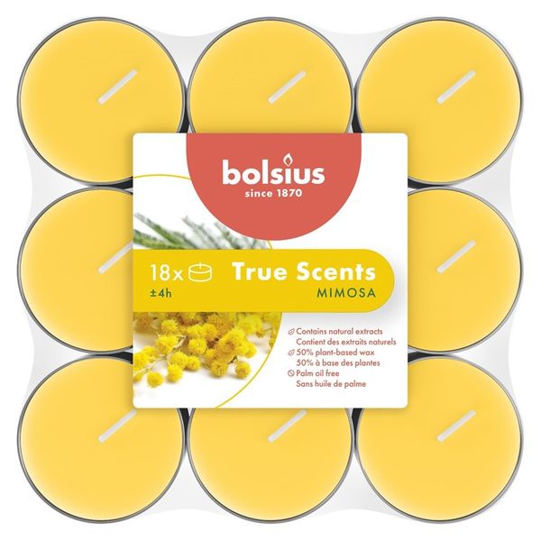 Bolsius True Scent Tealights - 4Hr - Mimosa - 18Pk