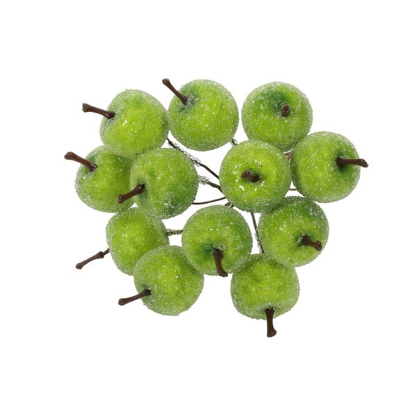 Mini Frosted Apple Bunch x12 - Green - 11cm