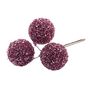 Bunch of x3 Frosted Baubles  - Purple - 13cm