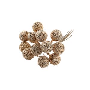 Bunch of  x12 Glitter Mini Baubles - Gold Glitter - 12cm