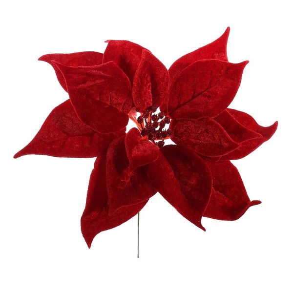 Poinsettia Pick - 23cm 