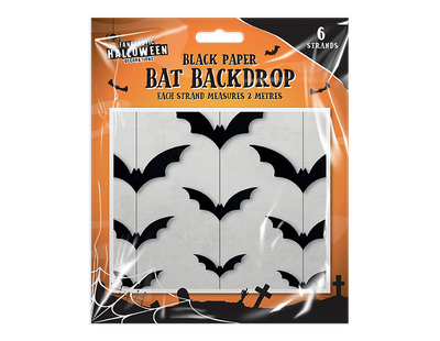 Black Paper Bat Backdrop (2m)