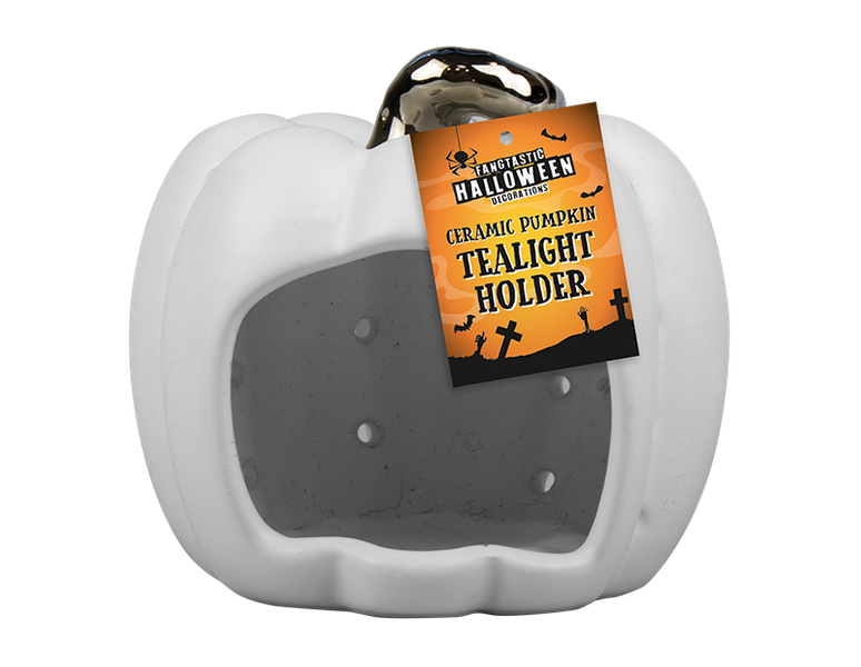 Ceramic Pumpkin Tealight Holder (10cm)