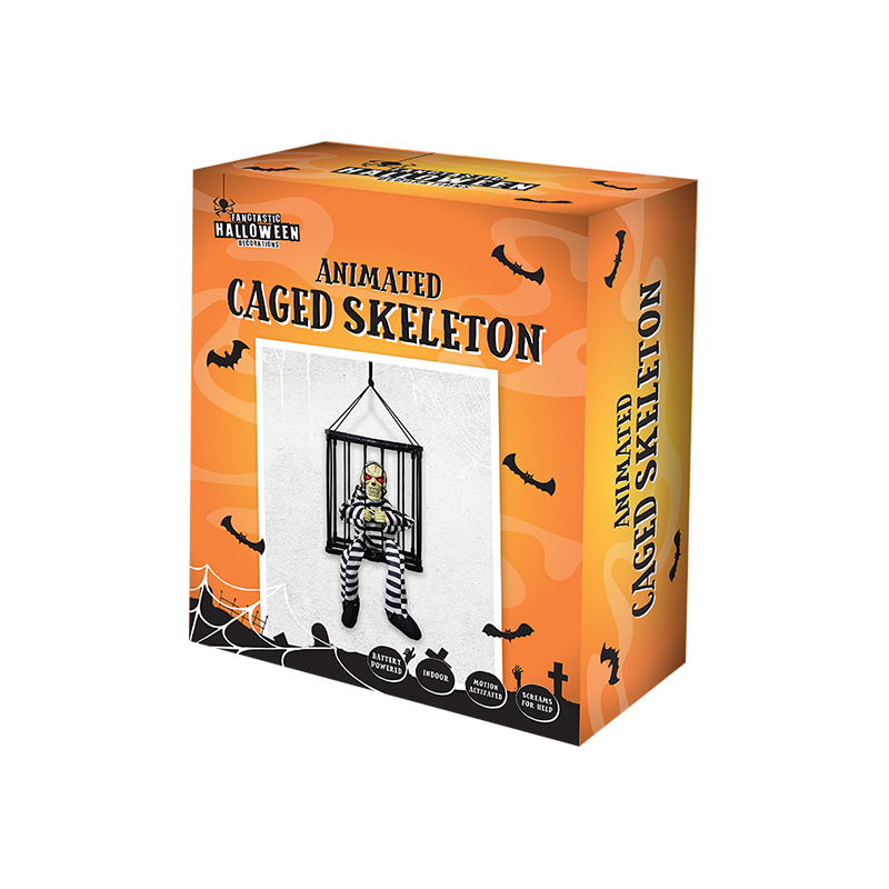 Caged Skeleton Prisoner Decoration