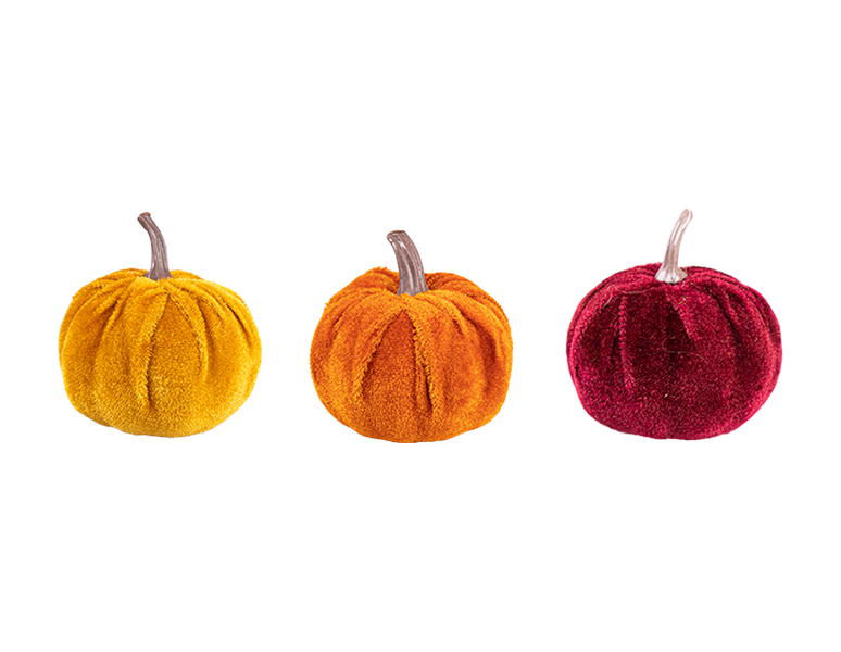 Halloween Mini Velvet Pumpkin Decorations