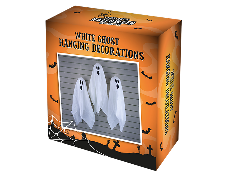 Halloween White Hanging Ghost Decorations (3 Pack)