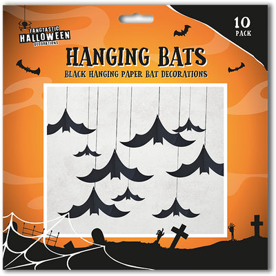  Halloween Hanging Bat Paper Decorations (10 Pack)