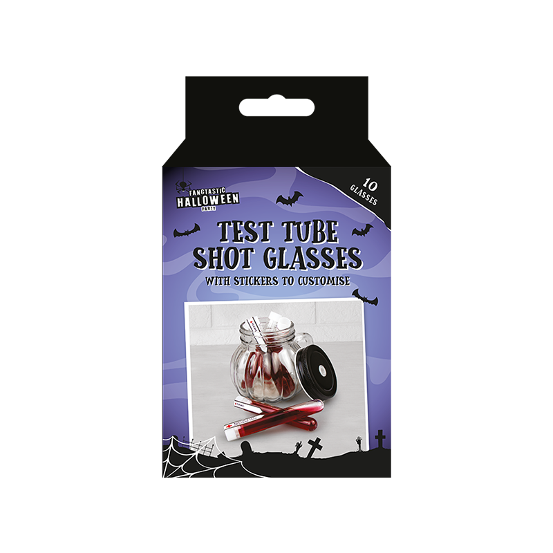  Halloween Test Tube Shot Glasses (10 Pack)